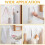 25-pack transparent adhesive hooks, maximum load 5 kg, transparent magic hook with squeegee, self-adhesive wall mount 4