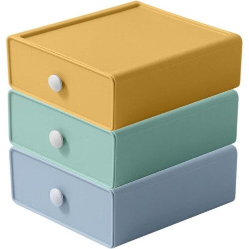 Stackable desk storage boxes, desk organizer with drawers, drawer tower for desk, dressing table, office