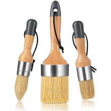 Chalk and wax brushes, chalk paint, milk paint for furniture, 1 large oval brush and 2 small round brushes