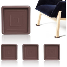 4-pack 2.5" square non-slip rubber furniture mats for noise reduction