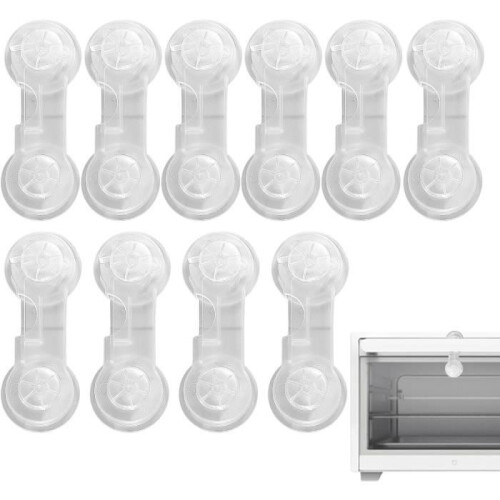 Security locks for cabinets and drawers: Adhesive locks for cabinet doors and drawers