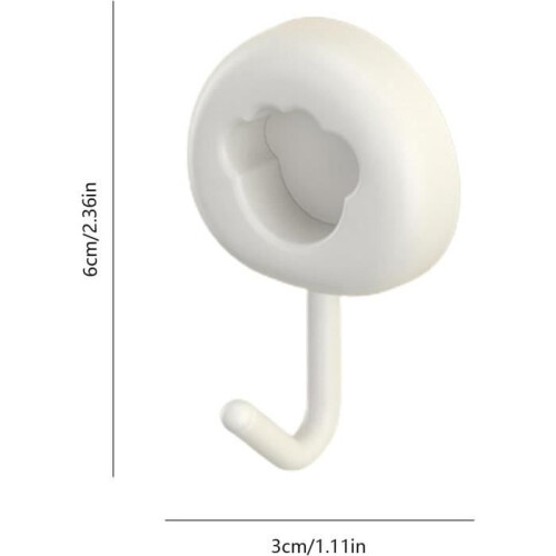 Self-adhesive wall hooks - Brand - Pack of 10 - White - 30 mm - Plastic 1