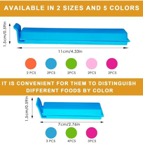 20 pcs food bag clips, colorful plastic bag clips 1
