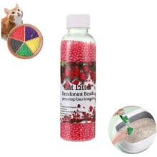 Deodorizing granules for cat litter, deodorizing granules for pets, reusable deodorant