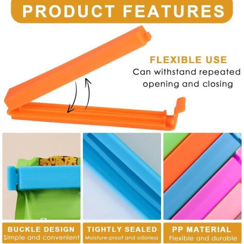 20 pcs food bag clips, colorful plastic bag clips 2