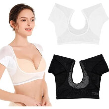 Pack of 2 antiperspirant armpit patches, made of lace and cotton, quick-drying, washable and durable
