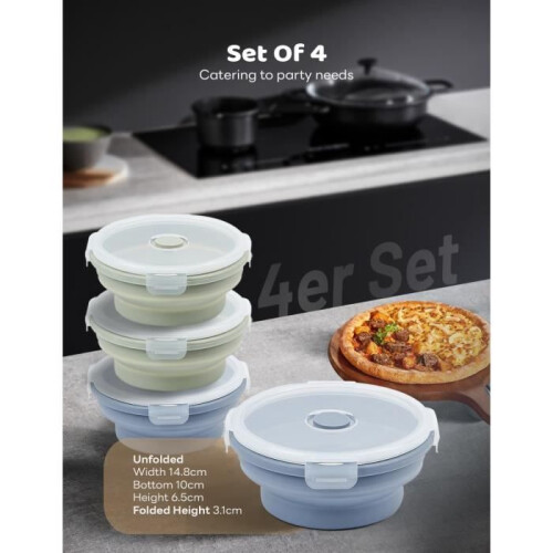 Pizza box, foldable pizza tray for 6 balls, easy-release silicone, space-saving pizza box 1