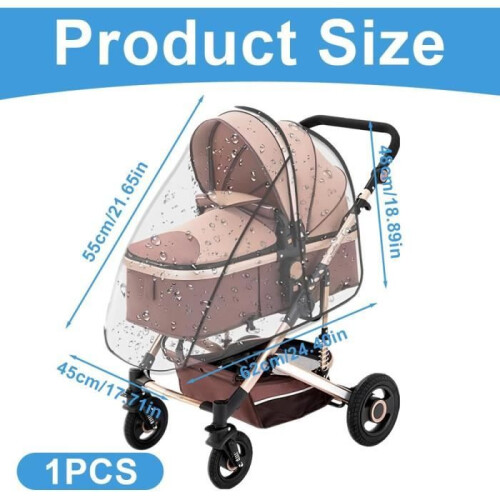 Universal rain cover for strollers Comfortable access window Good air circulation Non-toxic 1
