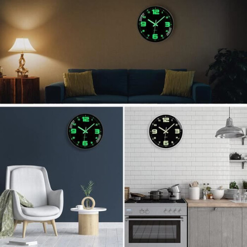 Wall clock - Luminous - Modern design - Silent - 25 cm 2
