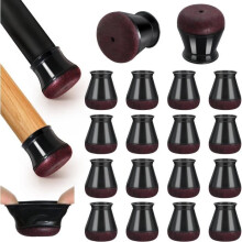 Chair leg protectors, silicone chair cushions with thick felt, 16 pieces, black, S