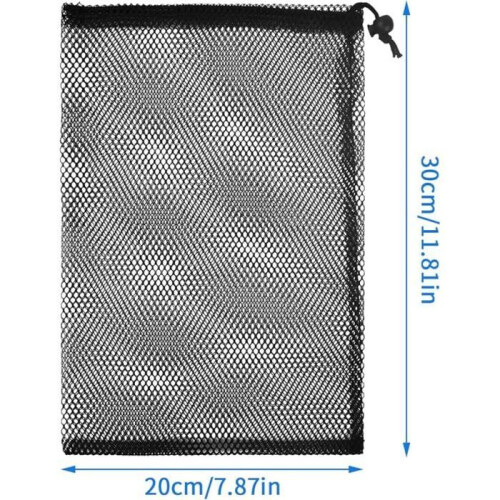 10-pack black mesh nylon drawstring sports travel bags 1