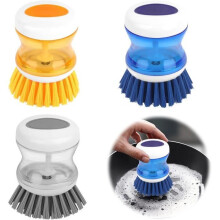 Dishwashing brush with liquid dispenser, dishwashing brush with detergent reservoir, dishwashing brush with reservoir