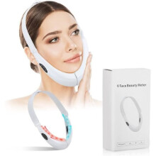 Electric V-shaped facial massager, beauty knife, USB, 8 speeds - facelift, red-blue light, promotes metabolism