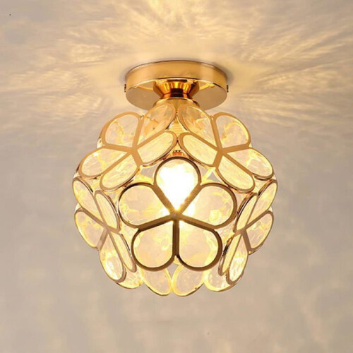 Retro industrial metal ceiling lamp with E26 fitting, creative golden interior lighting