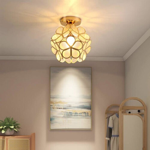 Retro industrial metal ceiling lamp with E26 fitting, creative golden interior lighting 2
