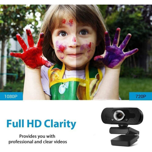 1080p Webcam with Microphone – Mini USB Desktop Camera, Compatible with Windows and Mac 1