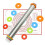 Adjustable stainless steel rolling pin with 4 thickness rings, silver-red 1