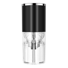 Electric coffee grinder for coffee beans, spices and more, stainless steel blades, removable chamber, black