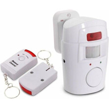 Wireless siren alarm with motion detector and 2 VHV remote controls