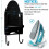Wall-mounted ironing board holder, storage organizer, black, VHV 2