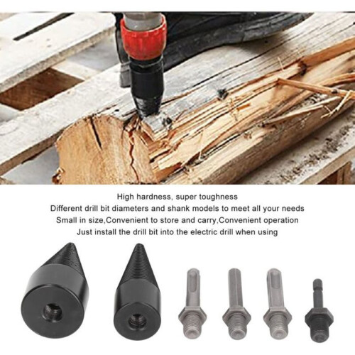 Removable drill bit for log splitter 6 robust drill bits with 32 mm and 42 mm cone VHV 2