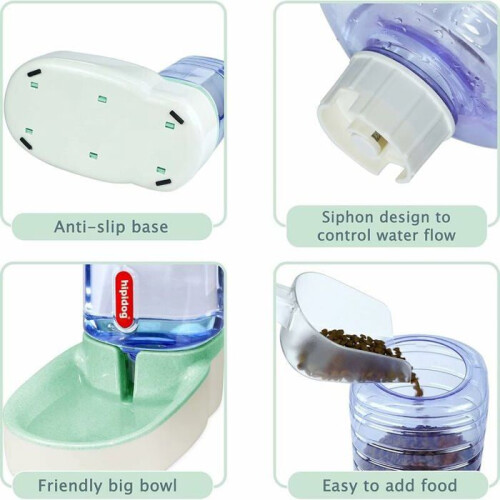 Automatic drinking and feeding system for animals 38L with water dispenser Green VHV 2