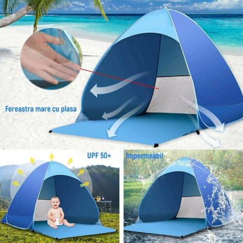 Automatic tent for 2 persons, waterproof, 150 x 165 x 110 cm, blue, VHV 2