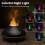 Flame diffuser for essential oils, 7 flame colours, automatic switch-off protection, black, VHV 3