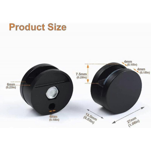 Mirror Clips, Mirror Mounting Clips, 4 Pcs Mirror Brackets,for Walls Fixed Fitting for 3-5mm Thick Mirror (black) 1
