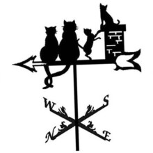 Metal weather vane – Weather vane for the garden – Attachment to the garden roof – VHV Cat