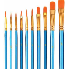 VHV 10-piece nylon acrylic brush set for budding artists and painting enthusiasts