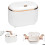 Table waste bin with push button lid, small bathroom waste bin, mini office waste bin, white, VHV 1