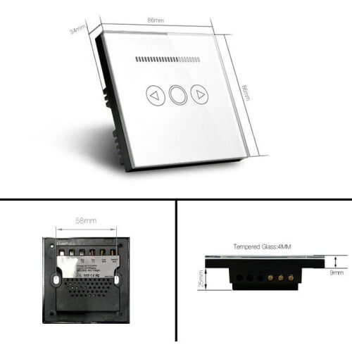 Touch dimmer switch with glass remote control, smart switch for dimming LEDs VHV 1