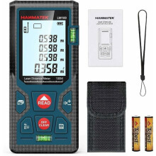 LM100 100m digital laser distance meter, measures length, area and volume, LCD backlight, VHV