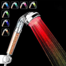 LED shower head with 7 color changes, high pressure negative ion filtration VHV