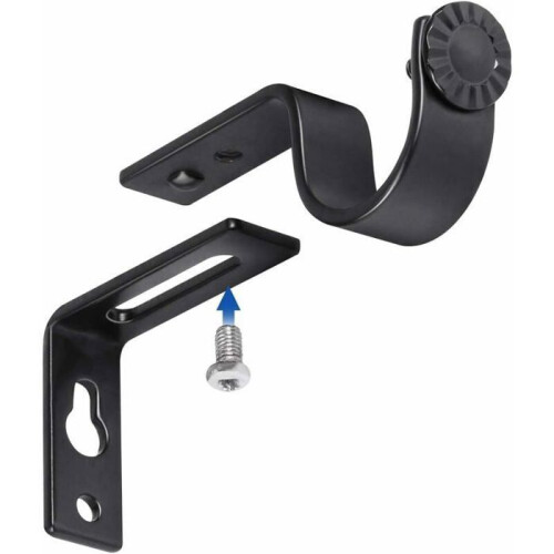 Adjustable curtain rod holder, 20-28 mm, black, 2 pieces, VHV 1