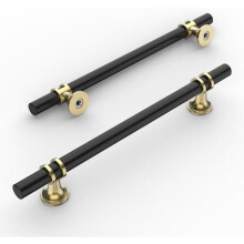 10 pcs 160mm black and gold kitchen cabinet handles with screws for desks, drawers, cupboards and VHV cabinets