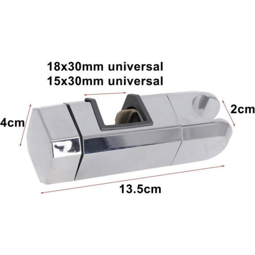Universal shower head holder chrome 15 mm-30 mm - Adjustable bracket for shower system silver VHV 1