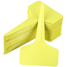 Pack of 100 plastic seedling labels (6 x 10 cm) for greenhouses and vegetable gardens - yellow VHV