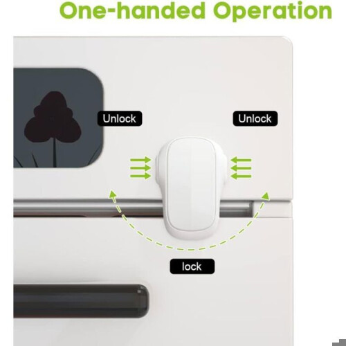 x Double Button Oven Door Lock for Baby Safety, for Kitchen, VHV 2