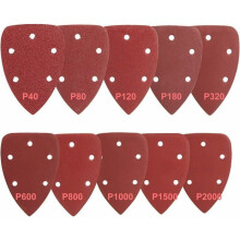 Pack of 100 sanding triangles, grit 40-2000, for VHV sanders and sandpaper