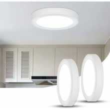 Set of 2 LED ceiling lamps 15W 6500K cold white modern design round flat for bedroom living room VHV