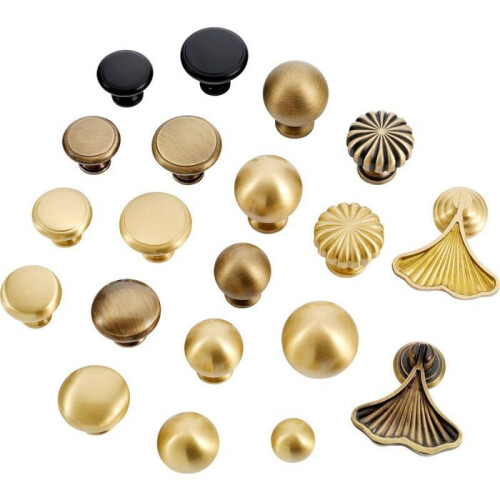 Solid brass pumpkin round handles knobs for dresser kitchen bathroom cabinet door drawer VHV 2