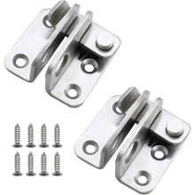 2-pack door lock for right-handed people, small anti-theft bracket made of stainless steel with VHV