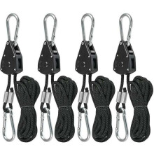 Rope tensioners for awnings, 2 pairs, black, VHV