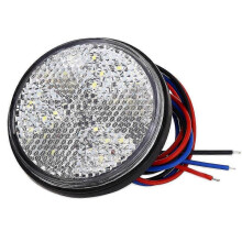 Led Trailer Lights, 12v Tail Light 2pcs Led Round Reflector Brake Light Led Marker Light (white2pcs)