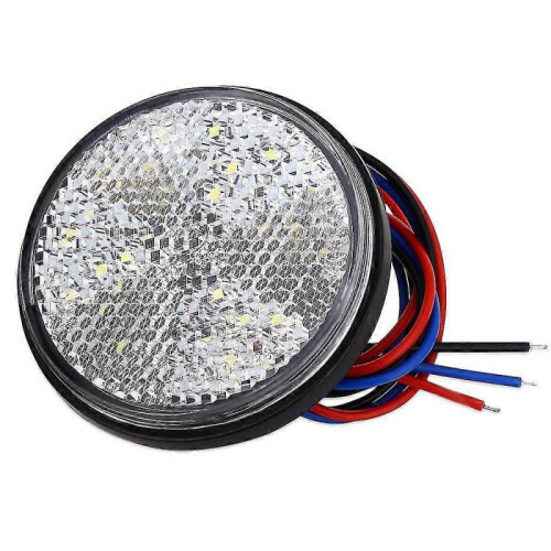 Led Trailer Lights, 12v Tail Light 2pcs Led Round Reflector Brake Light Led Marker Light (white2pcs)