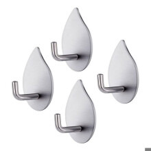 VHV 4-pack waterproof adhesive hooks made of stainless steel, load capacity 3 kg, for bathroom and kitchen