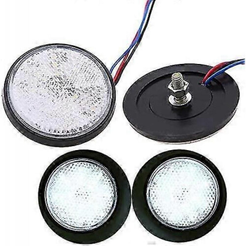 Led Trailer Lights, 12v Tail Light 2pcs Led Round Reflector Brake Light Led Marker Light (white2pcs) 2