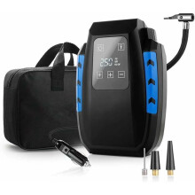 Portable 12V air compressor, digital car tire inflator with LED light and 3m cable VHV